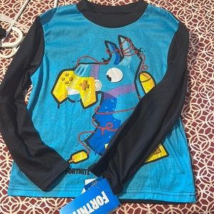 Brand new boys Fortnite sleeping shirt; new with tags; size 14